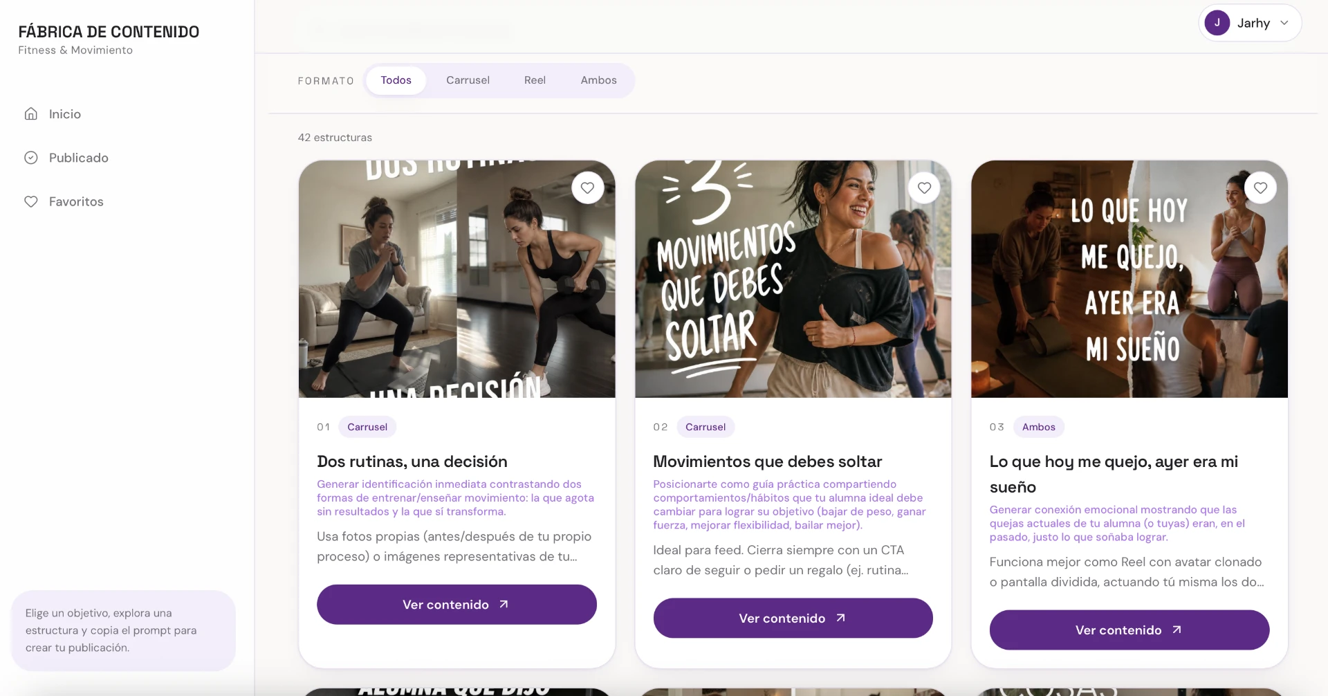Plantillas de prompts de IA y planificador de contenido